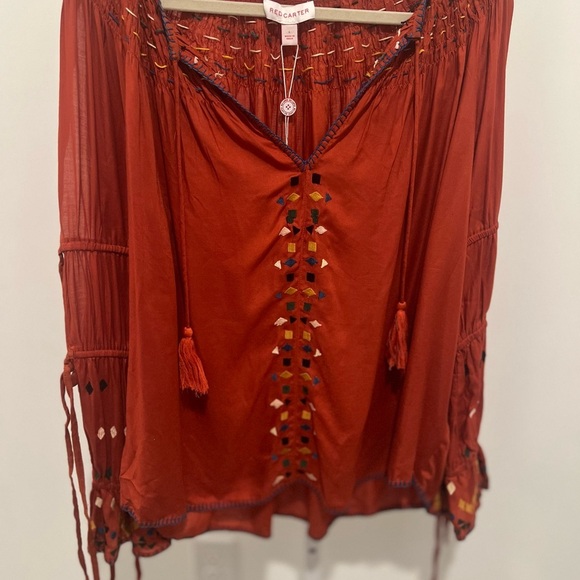 Red Carter Women's Red Boho Top - Picture 1 of 6